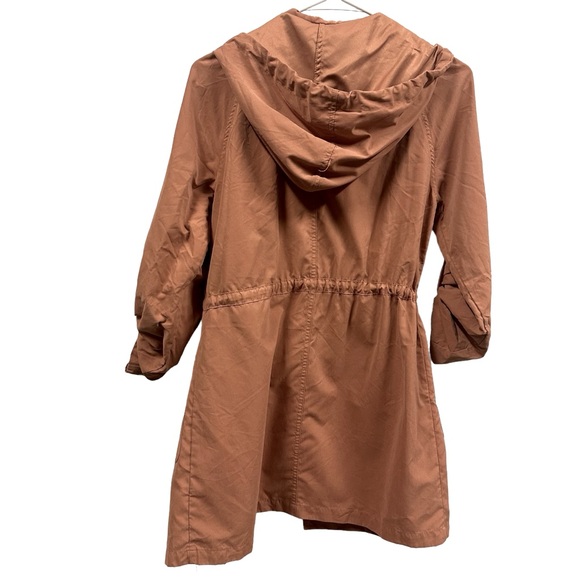 Love Tree Hooded Lightweight Roll Tab Sleeves Drawstring Waist Jacket Womens S - Picture 10 of 13